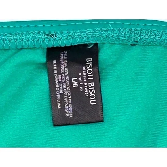 Bisou Bisou Michele Bohbot Swim Skirt Bottom Women's Lrg Green Ruffle Bikini NWT - Picture 5 of 5